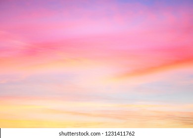 Sky in the pink and blue colors. effect of light pastel colored of sunset clouds
cloud on the sunset sky background with a pastel color. - Shutterstock ID 1231411762