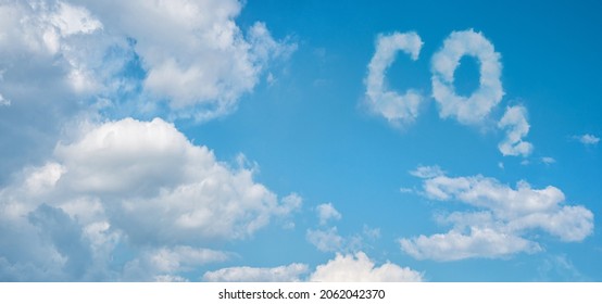 The Sky Is Polluted With CO2. CO2 Clouds. Carbon Capture Technology - A Strategy For The Development Of Net CO2 Emissions