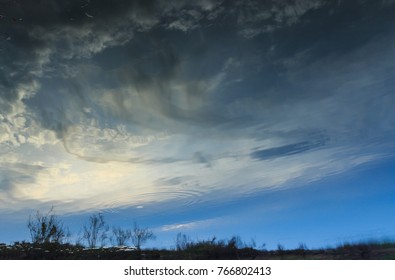 Sky reflect in water background