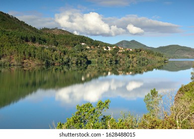 sky reflected in a lake

