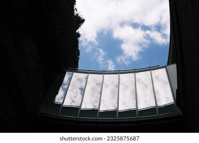 Sky reflected on a window