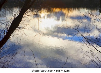 sky reflected in water
