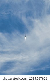  Sky with a rocket.  Elements of this image furnished by NASA