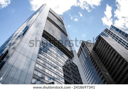 sky scraper down town architecture city cityscape building urban blue business modern office