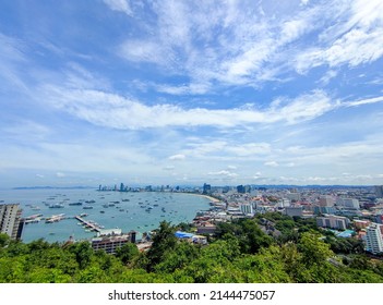 Sky Sea And City (view Point In Pattaya Thailand)