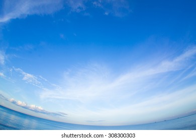 Sky And Sea On Fish Eye