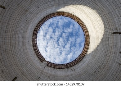 Sky Seen From Inside Of A Cooling Tower Of Chernobyl Nuclear Power Plant, Ukraine