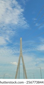 The sky seen when passing over the bridge