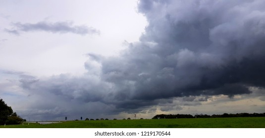 Sky with stormy clouds.Black clouds above the land,rain's coming,storm 