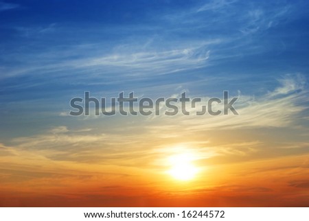 The sky. Sunrise