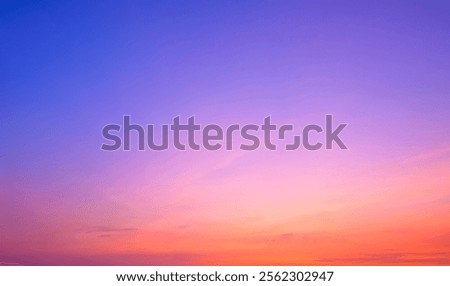 Sky Sunset Background with Orange Gradient Nature Light and Pink Cloud on Colorful Fantasy Purple Blue Summer Evening Sky after Sundown