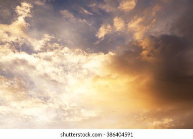   the sky at sunset. colorful clouds in the sky