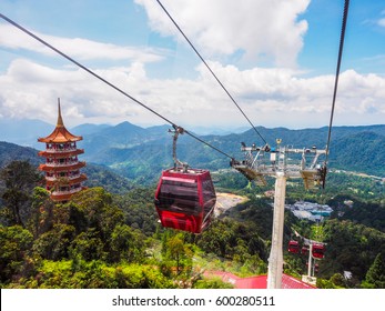 sky view and chin swee caves temple on skyway cable car, genting, malaysia - Powered by Shutterstock