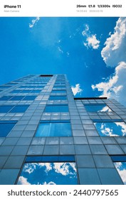 Sky View and Cloud Reflected by Building