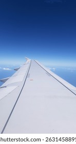 SKY VIEW FROM THE LEFT WING OF THE PLANE