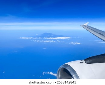 sky view over the clouds - view from window of aeroplane,aircraft.