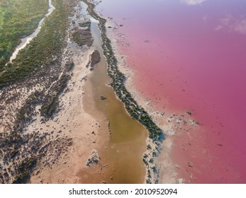 Sky View Of Pink Lake Western Australia