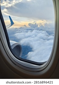 Sky view from the plane window by Garuda Indonesia, a flag carrier airline of Indonesia. 