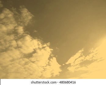  Sky With White Clouds Useful As A Background Vintage Sepia