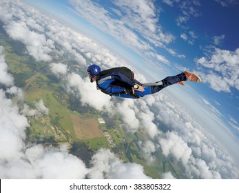 Skydiver Dive To The Earth.