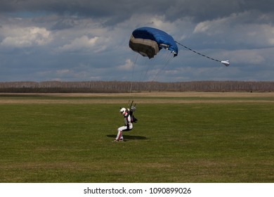 Skydiver landing, Russia, Aerograd Kolomna