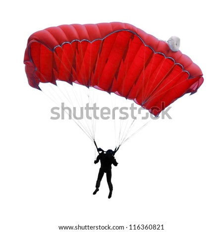 Skydiver on white background