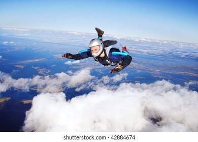 Skydiver. Parachuting is fun!