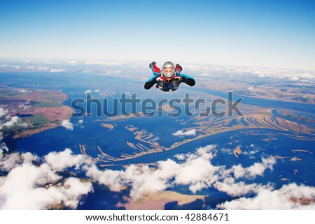 Skydiver. Parachuting is fun!