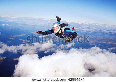 Skydiver. Parachuting is fun!