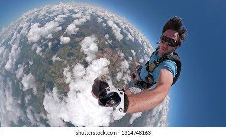 Skydiver Selfie With A Fish Eye Lens