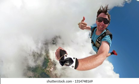 Skydiver Selfie With A Fish Eye Lens