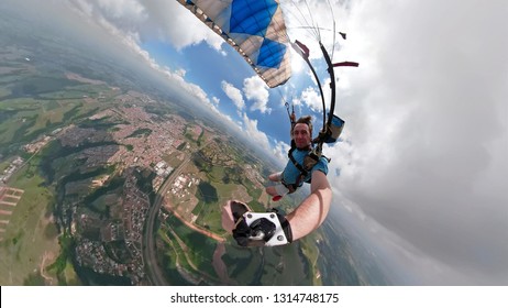 Skydiver Selfie With A Fish Eye Lens