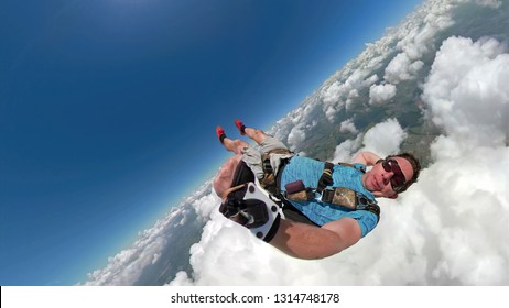 Skydiver Selfie With A Fish Eye Lens