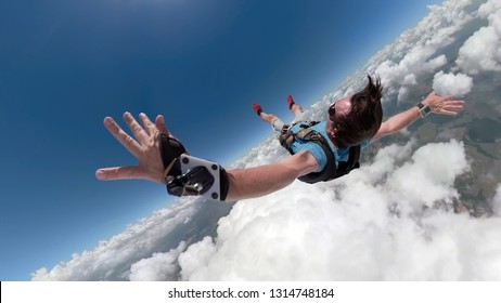 Skydiver Selfie With A Fish Eye Lens