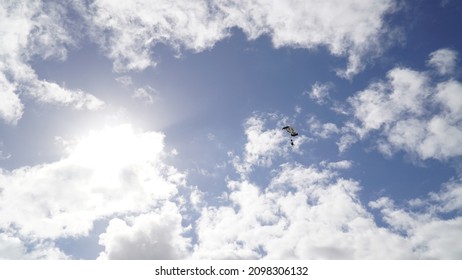 Skydiver in sky landing at Jurien Bay near Perth in Western Australia.