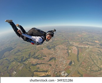 Skydiving Confident Woman