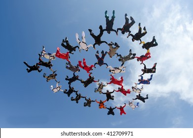 Skydiving Large Group Formation