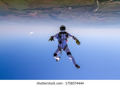 Skydiving photo.  The concept of active recreation. 
