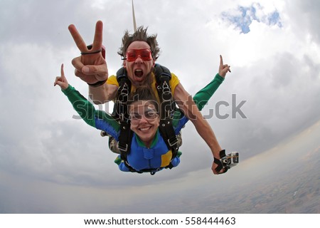 Skydiving tandem happiness