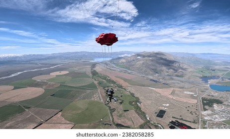It is skydiving in Wanaka, New Zealand. You can see a good view.