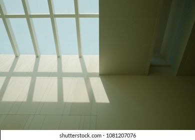 Skylight Window Performs Shadow Onto The Wall Of The Museum During The Daytime