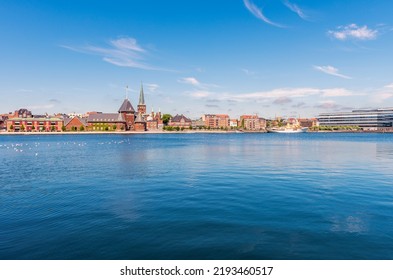 Skyline Of Aarhus Denmark On Summer Day In June