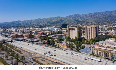 Skyline Aerial View Of Downtown Burbank, California, USA.