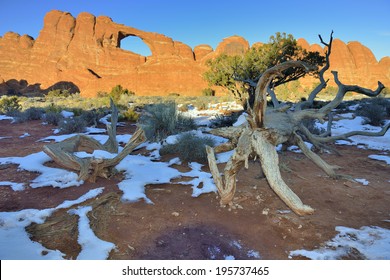 Skyline Arch In Arches National Park, Utah In Winter