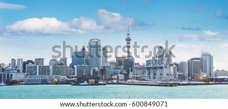 
skyline of Auckland with city central business district at the noon