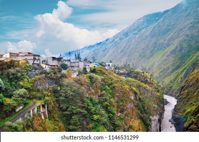 Skyline Of Banos De Agua Santa, Ecuador