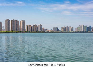 skyline of big city with water at mianyang china - Shutterstock ID 1618740298