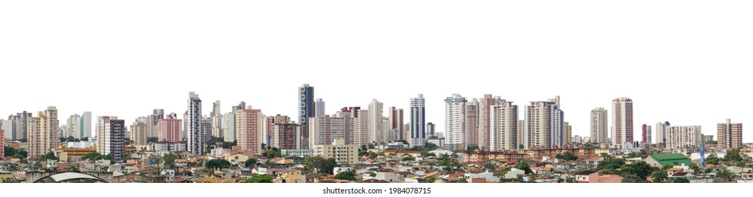 Skyline of Belém (Brazil) isolated on white background