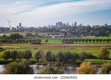 Skyline Of The City Of The Hague, Netherlands As Seen From A Vantage Point In The Dutch Countryside