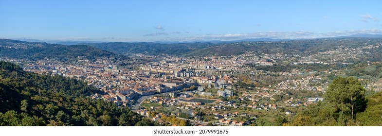 skyline of the city of Ourense, Galicia. Full city view